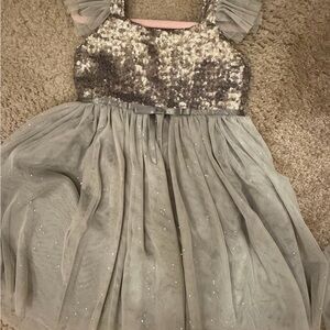 Popatu Glittering Silver and Gray Kids Dress